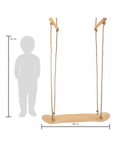 Robustna lesena gugalnica v obliki rolke za otroke