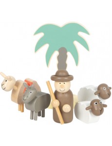 Lesene jaslice »Božična zgodba« – komplet figuric za otroke 3+