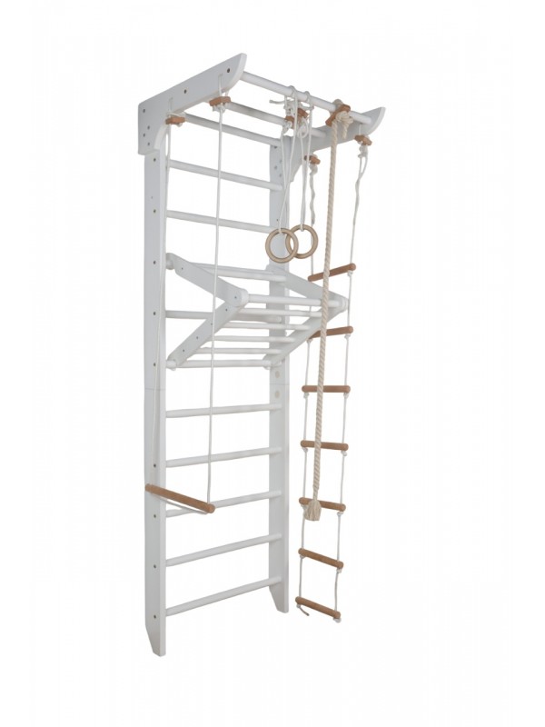 Beli letvenik z dodatki – večnamenski domači vadbeni pripomoček za družino Beli letvenik z dodatki – večnamenski domači vadbeni pripomoček za družino