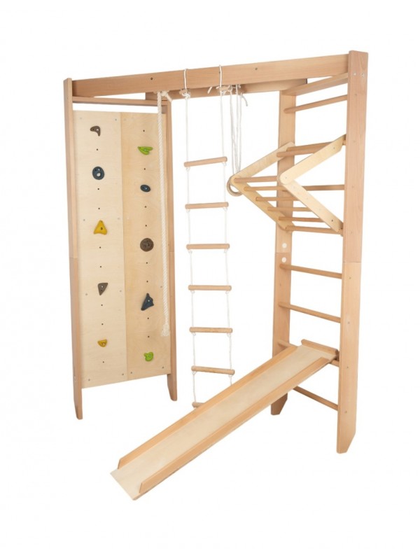 Leseni kotni letvenik z dodatki – vaš družinski športni kotiček Leseni kotni letvenik z dodatki – vaš družinski športni kotiček